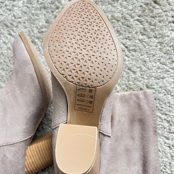 Pink Lily Taupe Heeled Boots - Picture 5 of 6